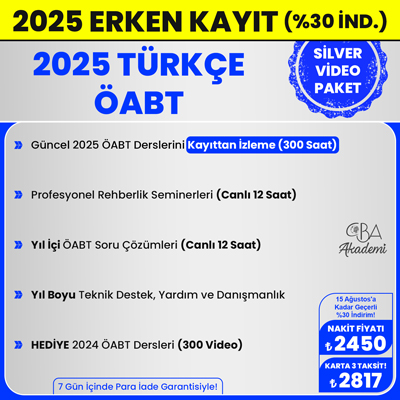 2025 TÜRKÇE ÖABT VİDEO DERS (SİLVER PAKET)